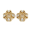 Brass Micro Pave Clear Cubic Zirconia Bead Caps KK-I719-06G-1