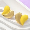 Heart 304 Stainless Steel Stud Earrings EJEW-A130-01G-02-1