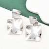 304 Stainless Steel Square Dangle Stud Earrings EJEW-K268-79A-P-1