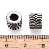 304 Stainless Steel Textured European Style Large Hole Beads STAS-T072-98AS-3