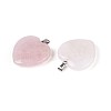 Natural Rose Quartz Pendants X-G-S364-006-2