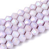 Anti-Tarnish Electroplate Bicone Glass Beads Strands EGLA-T021-4mm-16-01-1