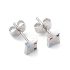 3 Pairs 3 Style Enamel Rhombus with Star Dangle Hoop Earrings EJEW-B020-10P-2