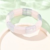 Rectangle Natural Rose Quaretz & Dyed White Jade Imitation Aquamarine Beaded Stretch Bracelets for Women Men GG-CBA9ACE-C05-2