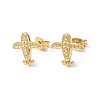 Ion Plating(IP) 304 Stainless Steel Plane Stud Earring Findings EJEW-I285-14G-1