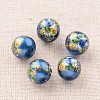 Flower Picture Printed Glass Round Beads GLAA-J087-12mm-B02-1