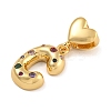 Brass Micro Pave Colorful Cubic Zirconia Pendants KK-P281-01G-C-2