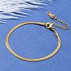 304 Stainless Steel Snake Chain Bracelets for Women Men STAS-S157-36B-G-1