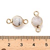 Natural Dyed Natural White Jade Faceted Round Links Connector Charms G-G175-01G-03-4