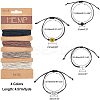 Adjustable Waxed Cord Braided Bead Bracelets Set DIY-AR0001-65-5