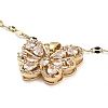 Butterfly Brass Micro Pave Cubic Zirconia Pendant Necklaces NJEW-E105-07KCG-1