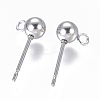 304 Stainless Steel Ear Stud Components STAS-F227-18C-P-2
