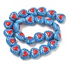 Heart Pattern Handmade Porcelain Enamel Beads PORC-G016-03K-2