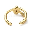 Rack Plating Brass Knot Open Cuff Rings for Women RJEW-Q777-02G-3