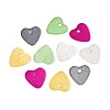 Spray Painted Natural Capiz Shell Heart Charms SHEL-K006-66-2