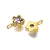 304 Stainless Steel Micro Pave Cubic Zirconia Charms STAS-U027-02G-03-2