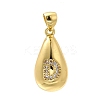 Rack Plating Brass Micro Pave Cubic Zirconia Pendants KK-L226-102G-D-1