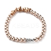 Electroplated Non-magnetic Hematite Round & Chip Beaded Stretch Bracelets for Men Women BJEW-G728-03-2