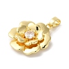 Rack Plating Brass Micro Pave Clear Cubic Zirconia Pendants X-KK-U022-04G-2
