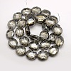 Faceted Electroplate Crystal Glass Oval Beads Strands EGLA-F060B-02-2