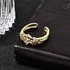 Brass Micro Pave Cubic Zirconia Cuff Open Rings for Women RJEW-B160-02G-3