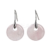 Natural Rose Quartz Dangle Earrings EJEW-C119-01P-05-3