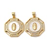 Brass Micro Pave Cubic Zirconia Pendants KK-D057-06G-1