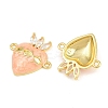 Brass Pave Clear Cubic Zirconia Connector Charms CU-CBA3D67-03G-04-2