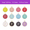 120Pcs 12 Colors Golden Plated Alloy Charms ENAM-SZ0001-64F-2