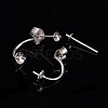 Anti-Tarnish Rhodium Plated 925 Sterling Silver Stud Earring Findings STER-M089-08-4