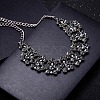 Fashion Women Jewelry Zinc Alloy Glass Rhinestone Bib Statement Choker Collar Necklaces NJEW-BB15143-D-7