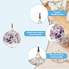 24Pcs 4 Styles Natural Amethyst & Rose Quartz Chip Alloy European Dangle Charms G-HY0001-17-3