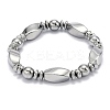 Non-magnetic Synthetic Hematite Stretchy Bracelets LS-BJEW-K001-03A-3