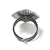 Flat Round 304 Stainless Steel Open Cuff Rings STAS-Z060-11P-4