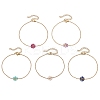 Natural Mixed Gemstone Beaded Link Bracelets BJEW-JB11246-2