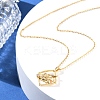 Brass Clear Cubic Zirconia Pendant Necklaces for Women LS-NJEW-B121-01G-03-1