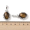 Natural Tiger Eye Oval Pendants G-NH0025-15P-10-3