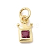 Brass Cubic Zirconia Charms KK-G554-01B-04-1