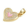 Brass Micro Pave Cubic Zirconia Enamel Pendants KK-Z123-19G-04-2