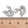 Rack Plating Brass Micro Pave Clear Cubic Zirconia Pendants KK-Z039-19P-3