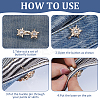 10Pcs 2 Colors Star Alloy Adjustable Jean Button Pins AJEW-ME0002-24-3