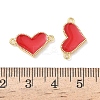Brass Enamel Heart Links Connector Charms KK-L256-48A-G-3