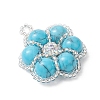 Dyed Synthetic Turquoise Beaded Pendants PALLOY-MZ01188-03-3