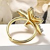 Brass Micro Pave Clear Cubic Zirconia Cuff Rings RJEW-U035-07GP-3