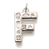 Brass Micro Pave Clear Cubic Zirconia Pendants KK-G521-01P-F-1