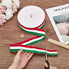50 Yards Tricolor Polyester Striped Grosgrain Ribbon OCOR-WH0078-199C-3