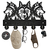 Wood & Iron Wall Mounted Hangers HJEW-WH0055-004-1