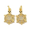 Brass Micro Pave Cubic Zirconia Pendants KK-N254-129A-G-1