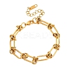 667 Stainless Steel(Grade 201 Equivalent) Paperclip Chain Bracelets for Women BJEW-P347-03G-4