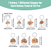 4 Sets 4 Styles Natural Gemstone Chip & Alloy Tree of Life Pendant Keychain KEYC-FH0001-45B-2